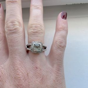 David Yurman Albion Prasiolite ring with diamonds